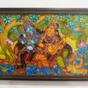 Krishna and Saraswati Devotional Framed Wall Art - 14 X 20 inch I Mural Art