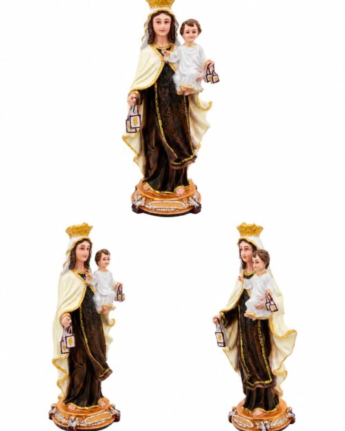 Our Lady with Infant Jesus Resin Statue – 1 FT Crowned Mother Mary Religious Figurine