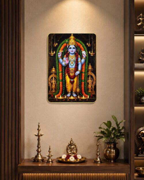 Guruvayurappan Krishna Resin Wall Frame 18 x 22 inch | Premium Lord Krishna Religious Wall Decor