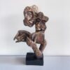Abstract Couple Reading Sculpture – Artistic Tabletop Decor
