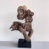 Abstract Couple Reading Sculpture – Artistic Tabletop Decor
