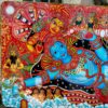 Krishna Ananthashayanam Kerala Mural Art Panel | 19 x 38 Inch