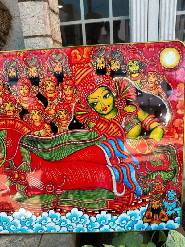 Krishna Ananthashayanam Kerala Mural Art Panel | 19 x 38 Inch
