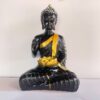 Black & Gold Buddha Statue – Meditating Buddha with Golden Lotus