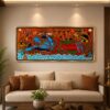 Krishna Ananthashayanam Kerala Mural Art Panel | 19 x 38 Inch