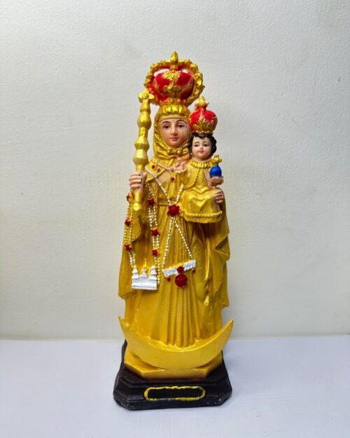 Velankanni Matha with Infant Jesus – Golden Finish Statue  1 FT