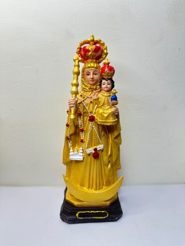 Med Velankanni Matha with Infant Jesus – Golden Finish Statue 1 FT