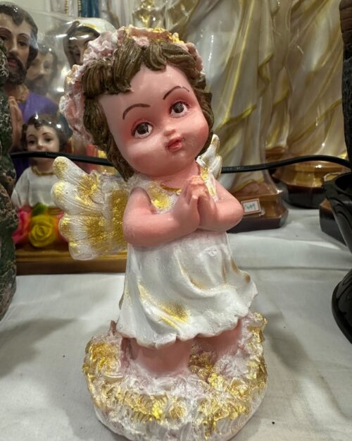 6 Inch Praying Guardian Angel Statue | Resin Christian Angel Figurine