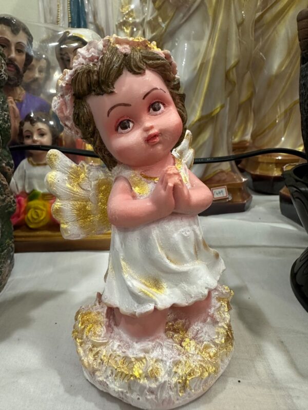 6 Inch Praying Guardian Angel Statue | Resin Christian Angel Figurine