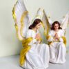 9 Inch Kneeling Guardian Angel Statue Pair | Praying Angel Resin Religious Figurine for Home, Church & Prayer Room