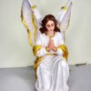 9 Inch Kneeling Guardian Angel Statue | Praying Angel Resin Religious Figurine for Home, Church & Prayer Room