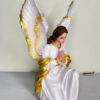 9 Inch Kneeling Guardian Angel Statue Pair | Praying Angel Resin Religious Figurine for Home, Church & Prayer Room