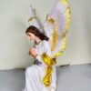 9 Inch Kneeling Guardian Angel Statue Pair | Praying Angel Resin Religious Figurine for Home, Church & Prayer Room