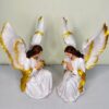 9 Inch Kneeling Guardian Angel Statue Pair | Praying Angel Resin Religious Figurine for Home, Church & Prayer Room