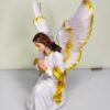 9 Inch Kneeling Guardian Angel Statue Pair | Praying Angel Resin Religious Figurine for Home, Church & Prayer Room