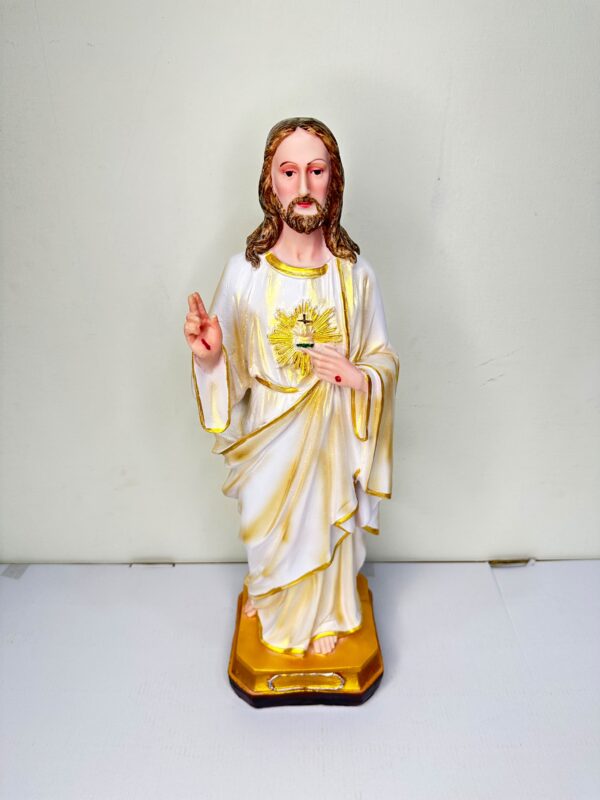 19 Inch Sacred Heart of Jesus Statue | Divine Mercy Inspired Resin Religious Figurine for Home, Church & Prayer Room