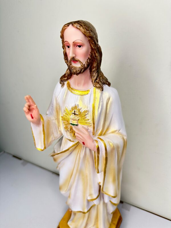 19 Inch Sacred Heart of Jesus Statue | Divine Mercy Inspired Resin Religious Figurine for Home, Church & Prayer Room
