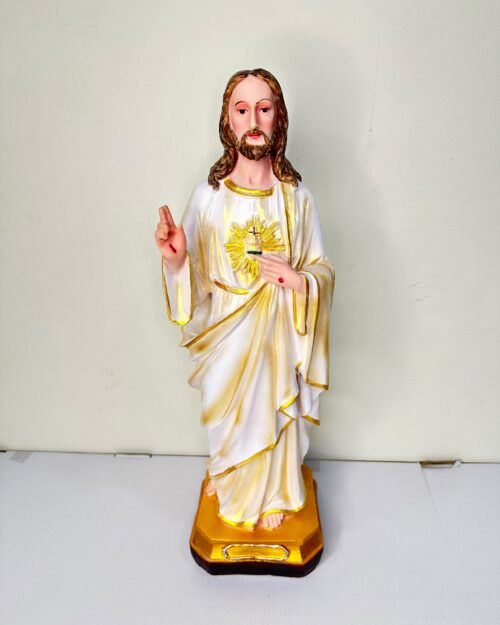 19 Inch Sacred Heart of Jesus Statue | Divine Mercy Inspired Resin Religious Figurine for Home, Church & Prayer Room