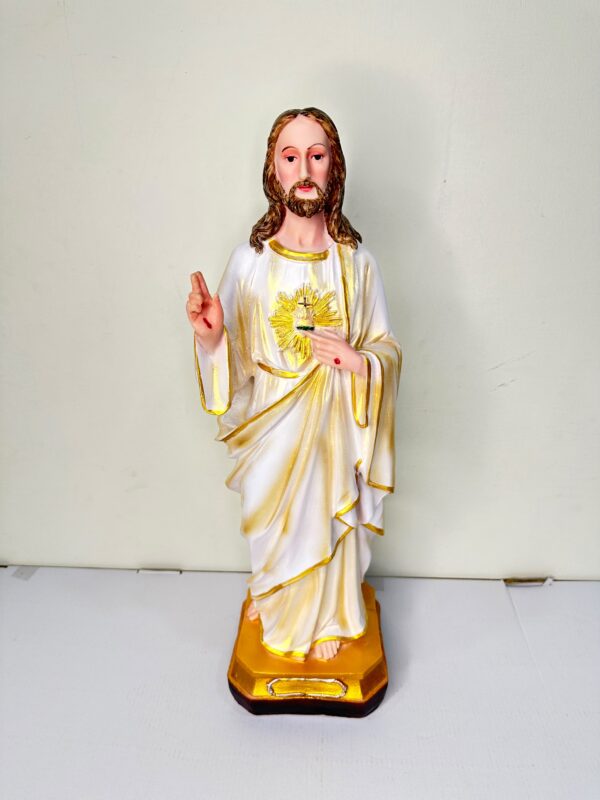 19 Inch Sacred Heart of Jesus Statue | Divine Mercy Inspired Resin Religious Figurine for Home, Church & Prayer Room