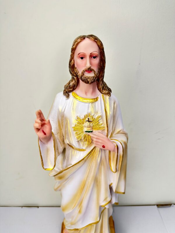 19 Inch Sacred Heart of Jesus Statue | Divine Mercy Inspired Resin Religious Figurine for Home, Church & Prayer Room