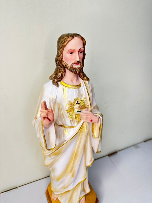 19 Inch Sacred Heart of Jesus Statue | Divine Mercy Inspired Resin Religious Figurine for Home, Church & Prayer Room
