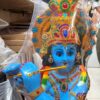 Lord Krishna Flute Playing Fibre Statue – Krishna with Peacock Feather Decorative Figurine| 4 1/4 FT