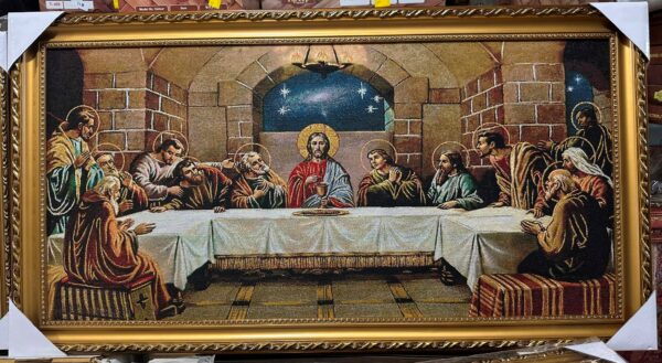 WhatsApp Image 2026-08-07 at 3.09.11 PM The Last Supper Religious Wall Cloth Frame | 33 x 19 Inch