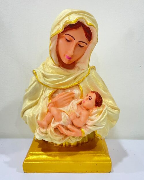 Virgin Mary with Infant Jesus Resin Statue | Premium Christian Religious Figurine for Home Altar, Church & Prayer Room