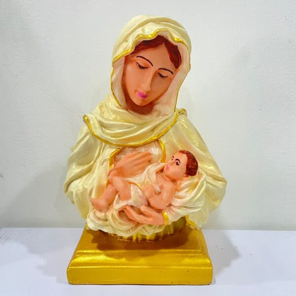 Virgin Mary with Infant Jesus Resin Statue | Premium Christian Religious Figurine for Home Altar, Church & Prayer Room