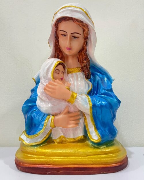 Virgin Mary with Infant Jesus Resin Statue | Premium Christian Religious Figurine for Home Altar, Church & Prayer Room