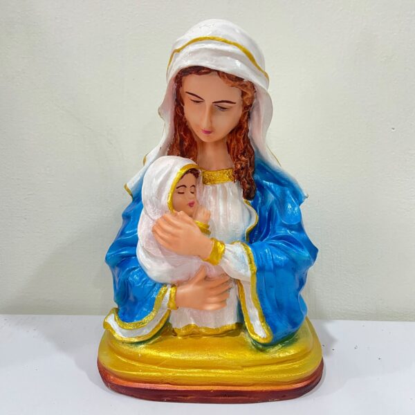 Virgin Mary with Infant Jesus Resin Statue | Premium Christian Religious Figurine for Home Altar, Church & Prayer Room