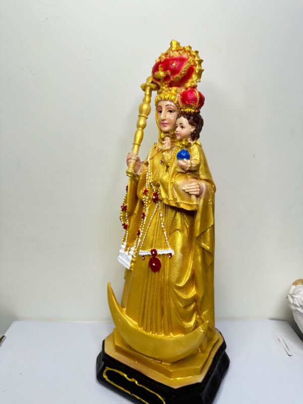 Velankanni Matha with Infant Jesus – Golden Finish Statue  | 1 1/4 FT
