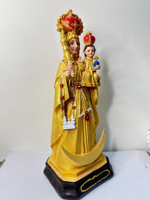 Velankanni Matha with Infant Jesus – Golden Finish Statue  | 1 1/4 FT