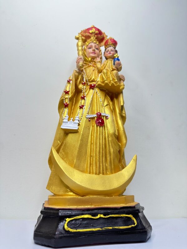 Velankanni Matha with Infant Jesus – Golden Finish Statue  | 1 1/4 FT