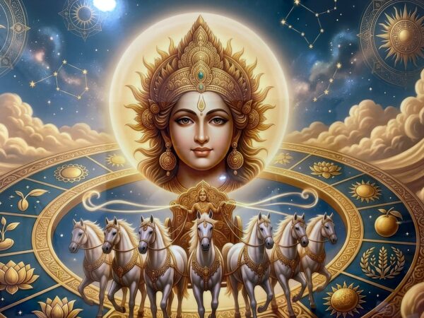 Surya Dev Seven Horses Wall Art – Divine Sun God Decorative Panel ( 32 x 22 Inch)