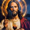 Sacred Heart of Jesus 18 x 24 Inch Religious Wall Art – Divine Mercy Jesus Spiritual Artwork