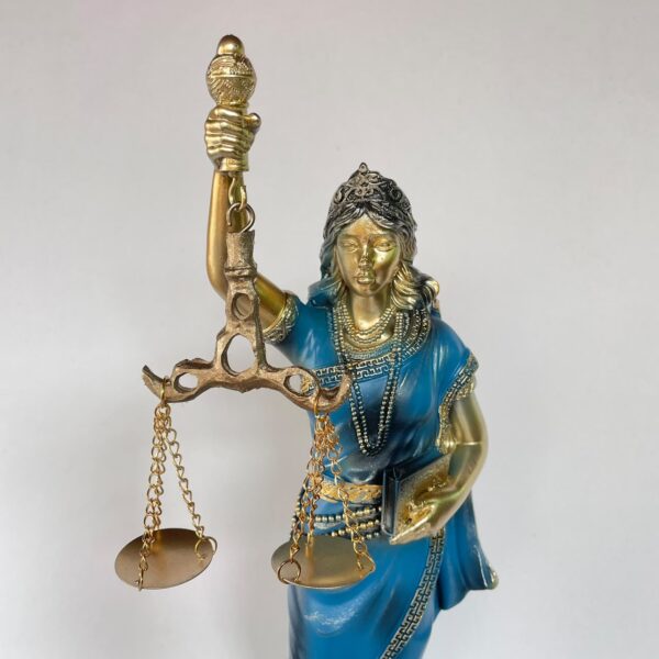 bl1 Goddess of Justice Statue – Blue Lady Justice Figurine with Scales and Sword N15 | 14 Inch