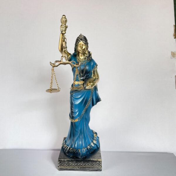 bl2 Goddess of Justice Statue – Blue Lady Justice Figurine with Scales and Sword N15 | 14 Inch