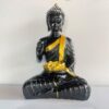 Black & Gold Buddha Statue – Meditating Buddha with Golden Lotus