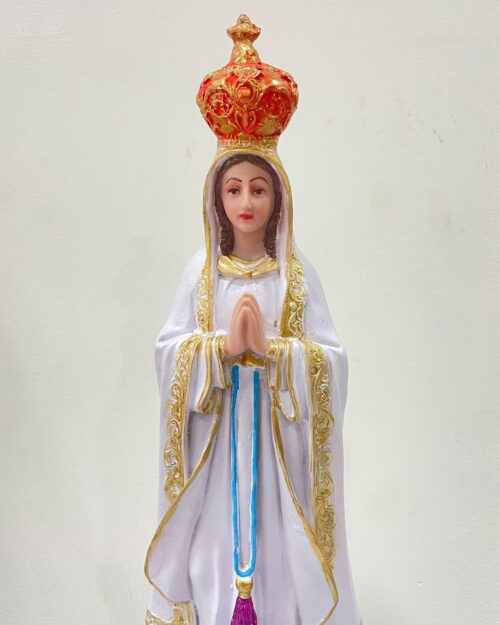 Crowned Virgin Mary Prayer Statue | 17 Inch