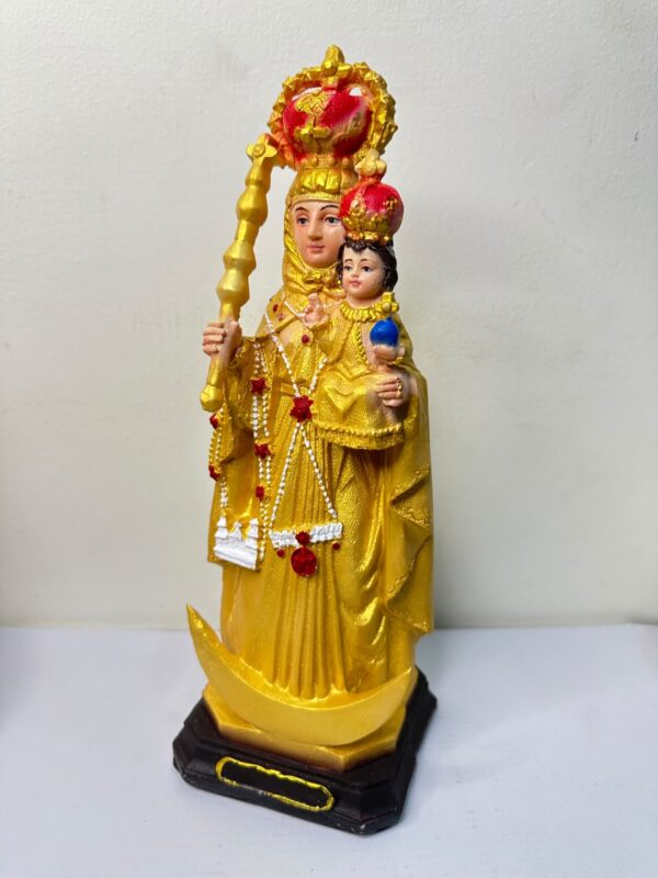 med2 Velankanni Matha with Infant Jesus – Golden Finish Statue 1 FT