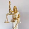 ndg1 Goddess of Justice Statue – Elegant White & Gold Lady Justice Figurine N 13 | 9 Inch