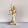ndg3 Goddess of Justice Statue – Elegant White & Gold Lady Justice Figurine N 13 | 9 Inch