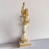 ndg4 Goddess of Justice Statue – Elegant White & Gold Lady Justice Figurine N 13 | 9 Inch