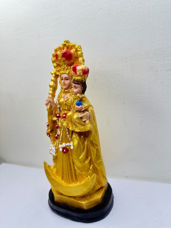 Velankanni Matha with Infant Jesus – Golden Finish Statue  | 9 Inch
