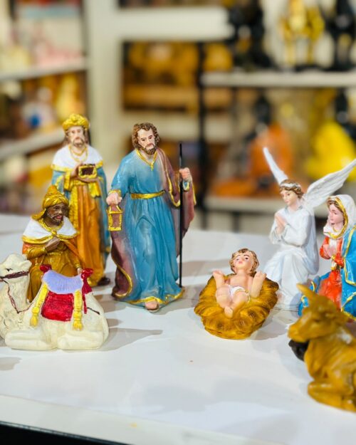 Nativity Christmas Crib Set – Complete Baby Jesus Manger Scene with Holy Family, Shepherds, Wise Men & Animals B 3| 6 Inch