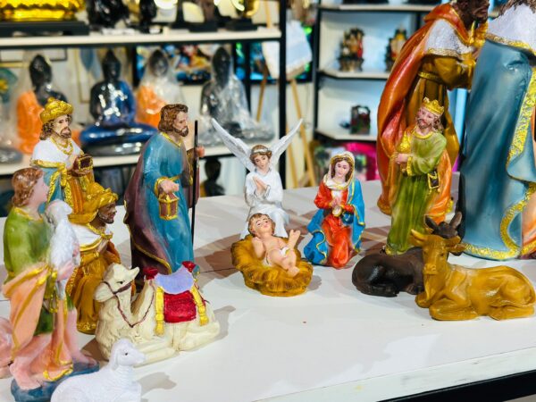6m1 Nativity Christmas Crib Set – Complete Baby Jesus Manger Scene with Holy Family, Shepherds, Wise Men & Animals B 3| 6 Inch
