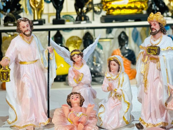 6p1 Nativity Christmas Crib Set – Complete Baby Jesus Manger Scene with Holy Family, Shepherds, Wise Men & Animals B 3| 6 Inch