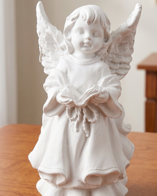 Decorative Angel Figurine with Open Book – Cherub Religious Home Decor Statue N 54 | 4.5 Inch