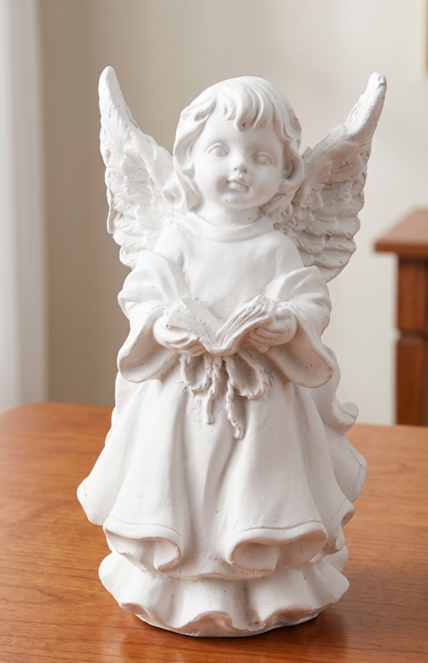 Decorative Angel Figurine with Open Book – Cherub Religious Home Decor Statue N 54 | 4.5 Inch